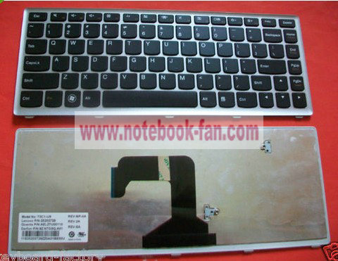 New Lenovo IdeaPad U410 25-203730 Black US keyboard with silver - Click Image to Close